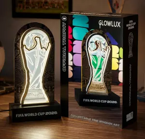 FIFA World Cup 2026 Trophy Night Light, Official Licensed LED Trophy Lamp Replica, Premium Soccer Fan Collectible Gift, USB White Light Bedroom Game Room Decor Celebrate
