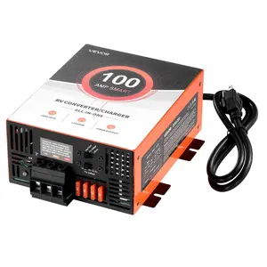 fathersdaygift  VEVOR RV Power Converter, 100 Amp, 110V AC to 12V DC RV Converter Battery Charger, Multi Stage Smart Charging, 13V to 16.5V Operating Range, Compatible with Lithium Lead Acid Battery, for Camper
