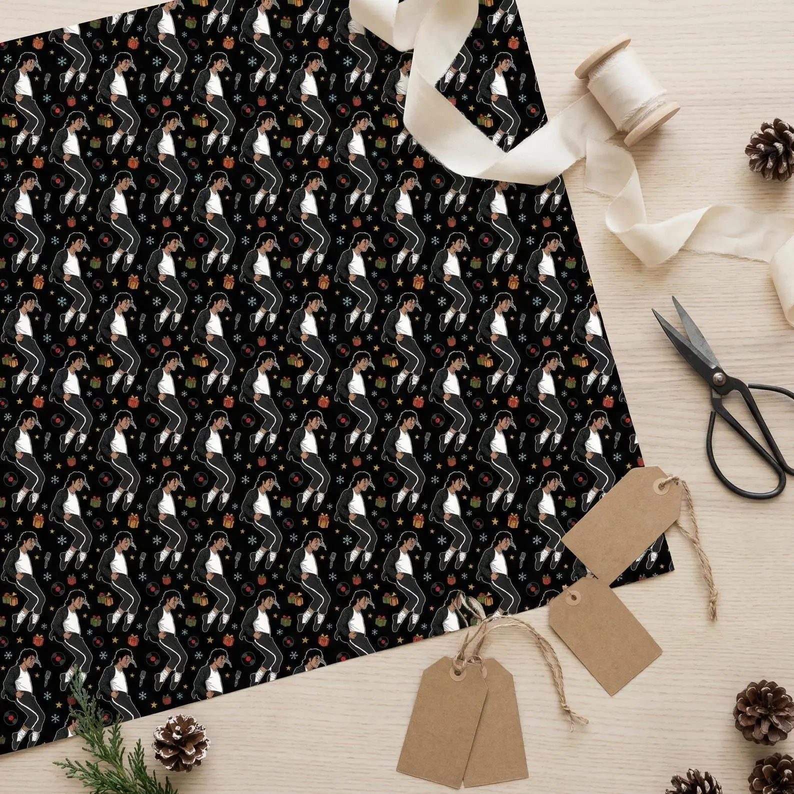 Michael Jackson Wrapping Paper Billie Jean Christmas Gift Wrap