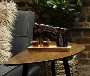 Kingpin Hand Painted Decanter with two glasses