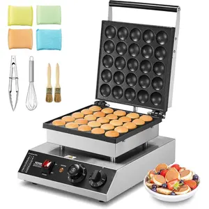 VEVOR 50PCS Mini Dutch Pancake Maker, Non - stick Stainless Steel Dorayaki Baker, 1800W Commercial Electric Poffertjes Grill Pan, Dual Temp Time Control, for Kitchen Restaurant Breakfast DessertVEVOR Super Brand Day