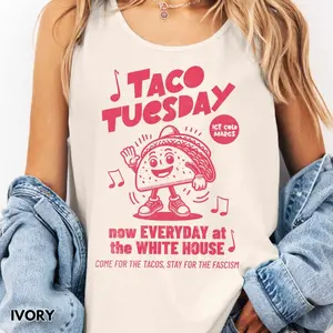 Anti Trump Tank Top, Let's Go TACO Comfort Colors Tshirt Funny Protest Shirt Fuck Trump FDT Shirt, Anti-MAGA Resist Shirt Funny Tariffs Tee