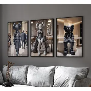 KAWS Wall Art 3-in-1 Set – Choose 1 from Graffiti Print, Hypebeast Poster, or Sneaker & Vintage Patagonia Style Canvas