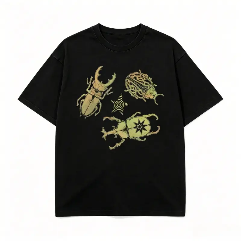 Unisex Oversize Insect Lover Graphic T-Shirt, Crew Neck Streetwear Casual Short Sleeve Daily Top For Men & Women