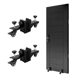 GARVEE 2 Piece Door Installation Kit for Doors up to 1.89 Inch Thick, Supports 750 Lbs, Heavy Duty with Wheels, Suitable for Commercial and Residential Use, Enables One-Person Operation, Available in Black, Yellow, Red