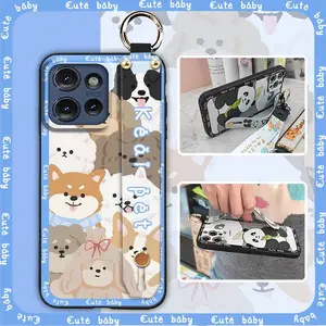 Fashion Design protective Phone Case For MOTO G 5G 2025 Back Cover Soft case Wristband Shockproof Waterproof Kickstand ring Durable Dirt-resistant Anti-knock Lanyard Silicone Cute