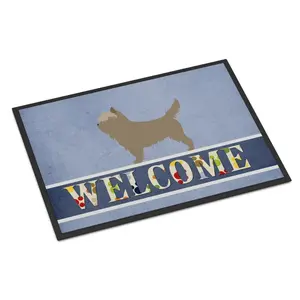 212 MAIN Durable Decorative Mat - Cairn Terrier Welcome Print, Rubber-Backed, Permanent Dye, Fade-Resistant, 24x36 in, Animal Design, Character-Themed, Decorative Border, Distinctive Design, Indoor/Outdoor Use, Animal Design Doormats