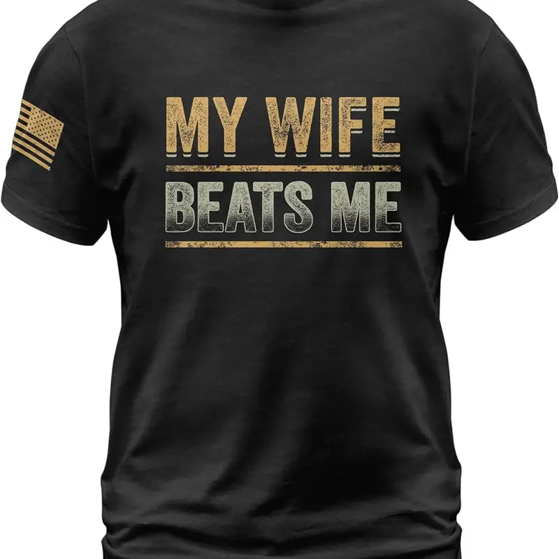 My Wife Beats Me Shirt, American Flag Husband and Wife Shirts, Husband Shirt for Men, Father's Day Gift