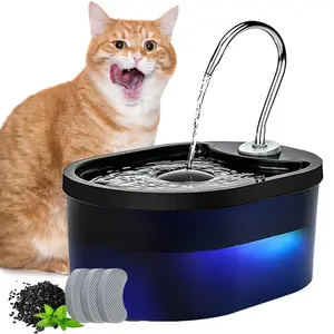 Cat Water Fountain with 3 Filters, 3L Ultra-Silent Pet Water Dispenser for Cats & Dogs, Indoor Use, Water Warning Light, Multi-Layer Filtration, Automatic Water Feeder