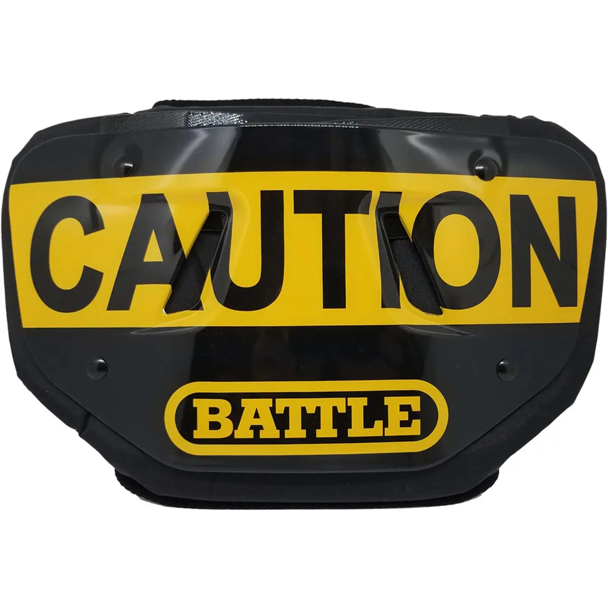 Battle Sports Caution Chrome High-Gloss Gold Football Back Plate for Adults with High-Impact Foam, Curved Design & Universal Fit, Football Equipment