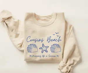 Cousins Beach Sweatshirt - Summer Inspired Crewneck, Team Conrad, Team Jeremiah, Team Belly, TSITP Merch, Trendy Gift, Gift For Girl