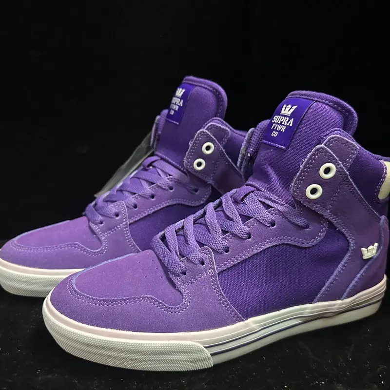 Supra Men's Vaider Skate Purple Shoe High Top - Stylish High-Top Sneakers for Men