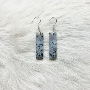 Dark Stormy Gray Jasper Earrings