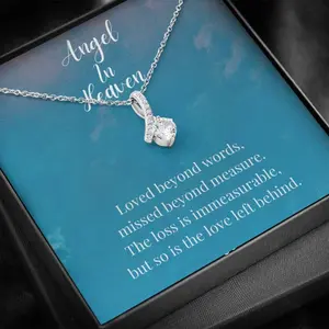Petit Ribbon Necklace, Angel In Heaven,  Grief/Sympathy Gift, Sympathy/Grief Necklace, Miscarriage Gift, Encouragement Gift, Sympathy Gift