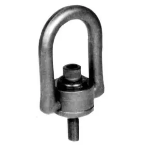 American Drill Bushing 1,050 kgs. Load Capacity, 88.9 mm Wide x 134.9 mm High x 65 mm Opening, Extra Duty Center Pull Hoist Ring M12 x 13/4 Thread Size, 25 mm Thread Length, 25.4 mm Radius, 19.1 mm Pin Length 34515