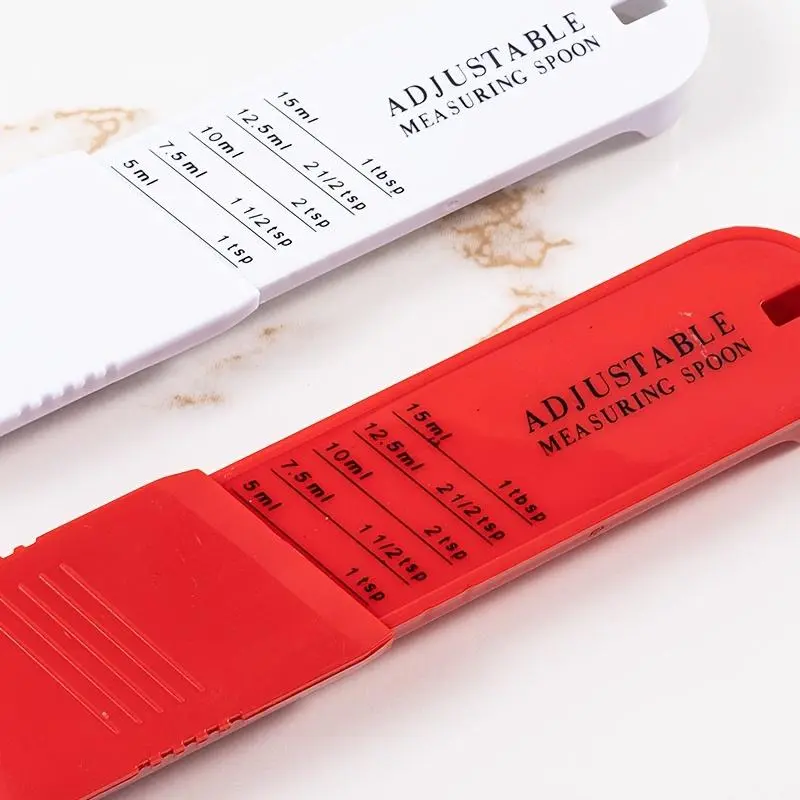 1pc/2pcs Adjustable Plastic Measuring Spoon with Scale, Seasoning Measuring Spoon, Sugar Powder Milk Powder Coffee Measuring Spoon, Kitchen Tool Measuring Spoon