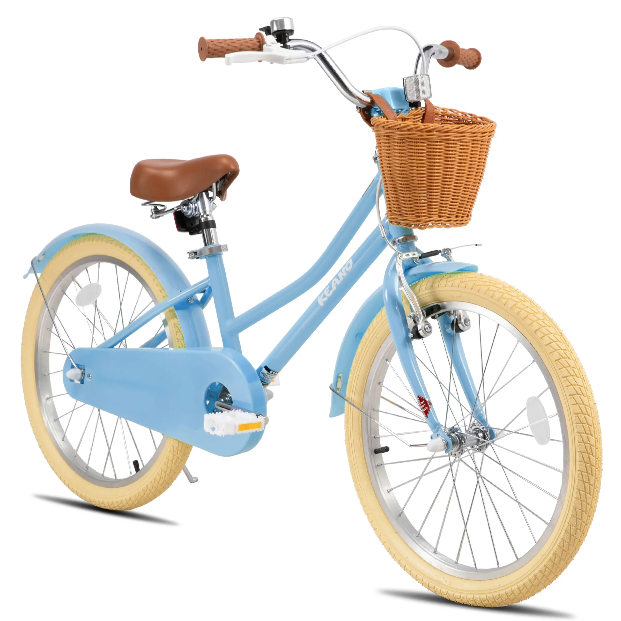 KEANO Marigold 12/16-inch kids' bike for girls aged 6 to 15.  20-inch girls' bike equipped with a kickstand and basket.