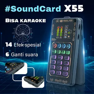 X55 Pro Compact Handheld Sound Card Kit for Podcasts Portable Audio Interface Compatible with Mobile Phones & Computers Ideal for Podcasters and Audio Enthusiasts