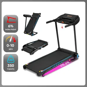10MPH High-Speed Folding Walking Pad Treadmill with 6% Incline, 350LBS Capacity, Bluetooth, Type-C Charging & Hydraulic Foldable Design
