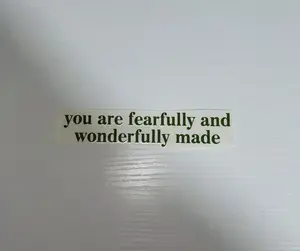 You Are Fearfully and Wonderfully Made Custom Decal | Permanent Vinyl Decal | Christian Stickers | Mirror Wall Decal | Water Bottle Sticker
