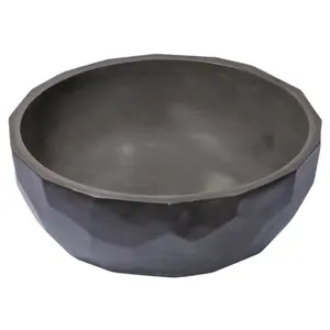 Eden Bath EB_N013 Round Concrete Vessel Sink with Rough Exterior