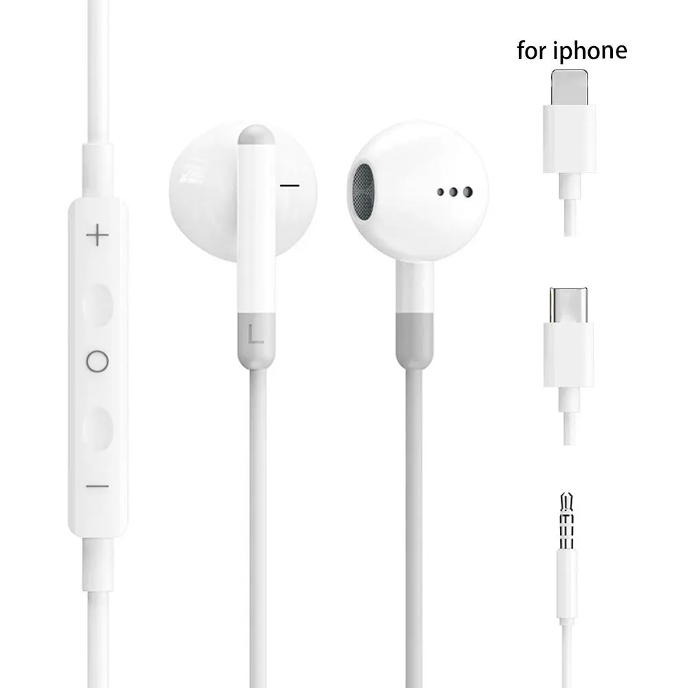 Wired Earphones With Lightning Connector For iPhone, 1 Count Stereo Sound In-ear Headphone, Wired Earbuds