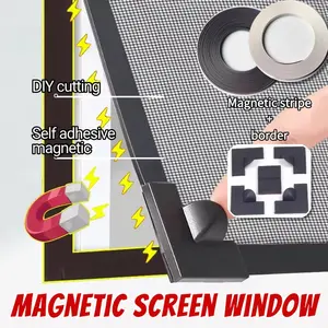 Magnetic Self-Adhesive Mosquito Net Screen, Detachable Invisible Flyscreen, Home Use Anti-Mosquito Solution, Non-Self-Stick Design