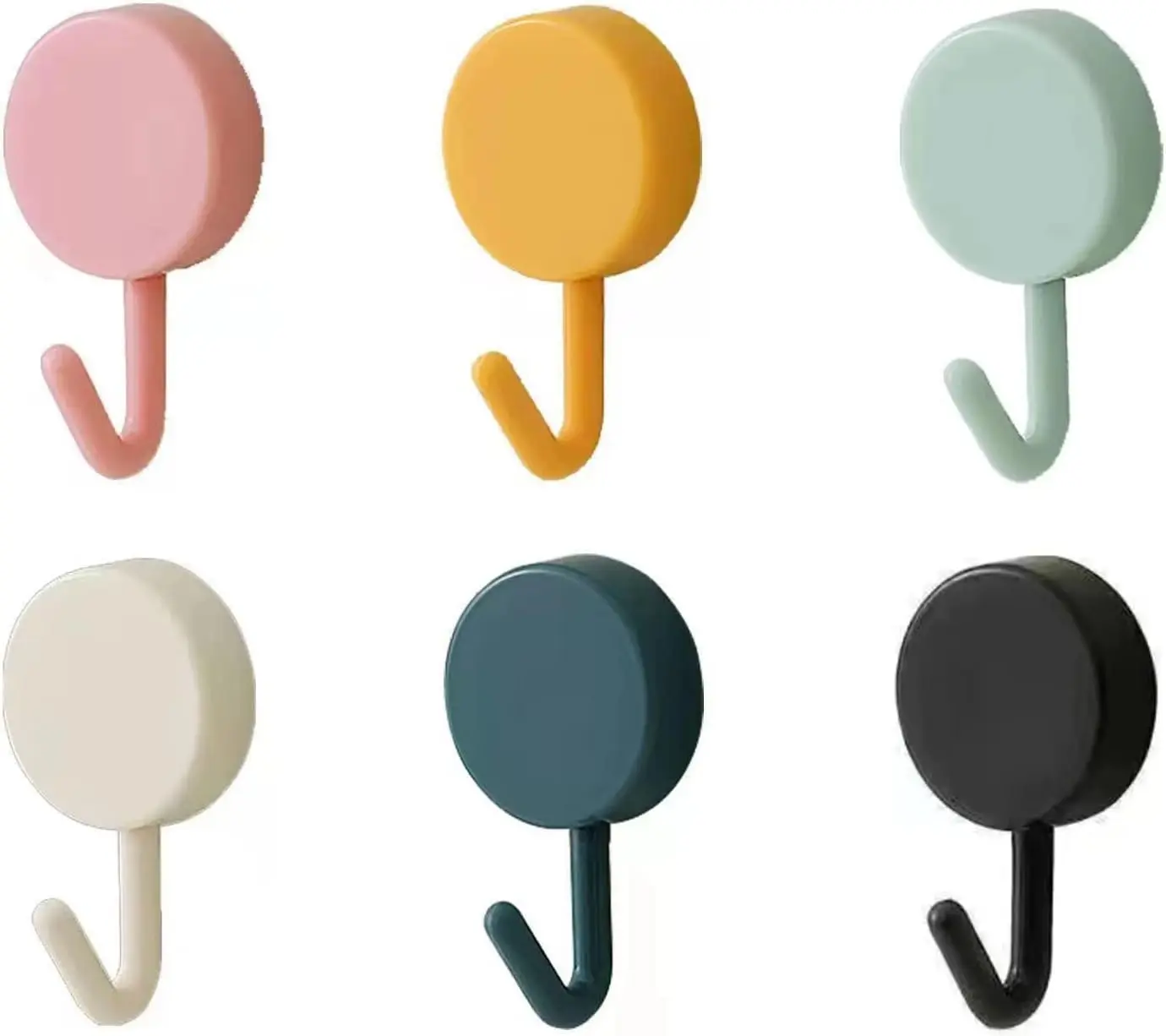 6 Pack Adhesive Hooks Cute Utility Hooks, Key Hooks for Wall Decorative, for Hanging Hat, Towel, Key, Towel Hook