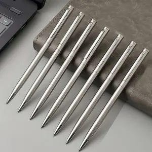 5-Pack Stainless Steel Ballpoint Pens, Durable Smooth Writing Gel Pens, Ballpen Set, Office School Supplies & Creative Gifts, Stationery Set