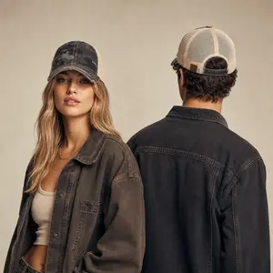 Camouflage Washed Cotton Baseball Cap with Mesh for Unisex Distressed Camo