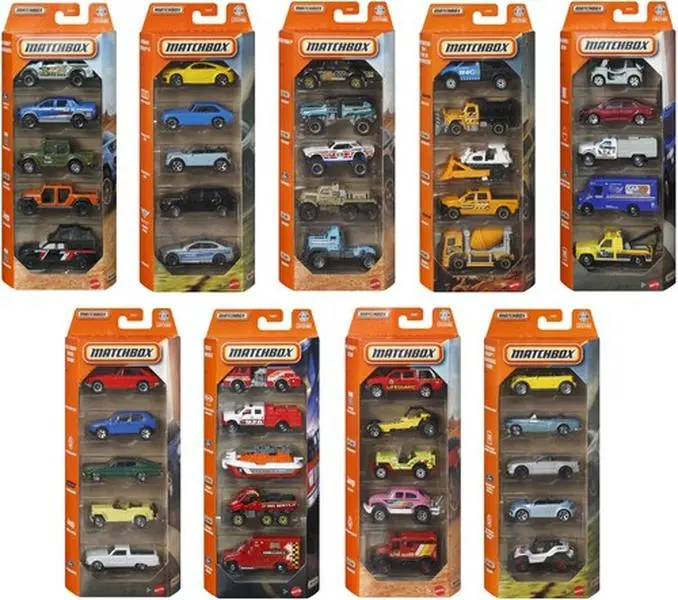 Matchbox Basic 1:64 Car 5-Pack 12-Piece H Assortment  [COLLECTIBLES] Ships IN OWN Container , Toy Car, Assortment
