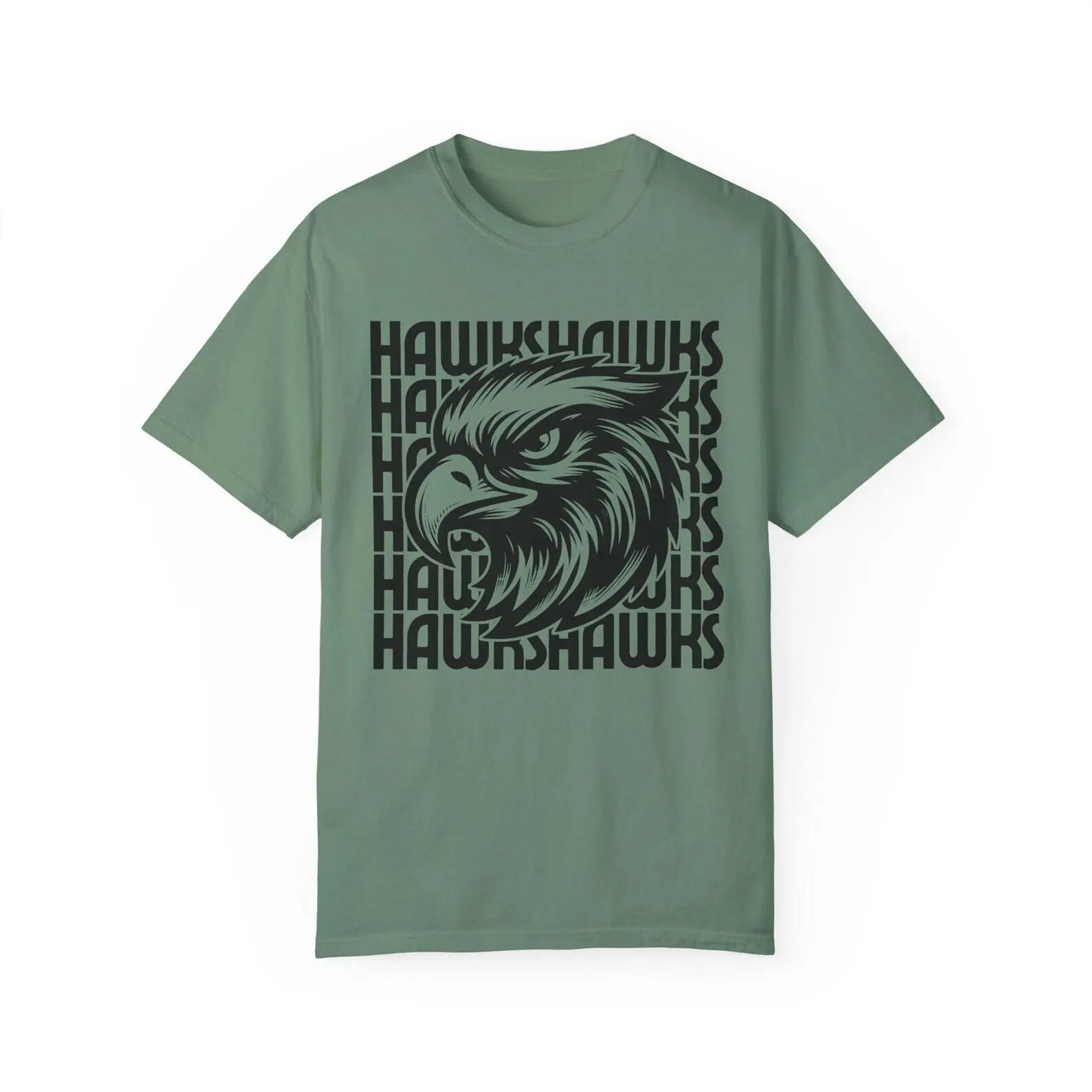 Hawks Shirt Retro Hawks Mascot Comfort Colors Hawk Shirt Retro Style Graphic Back to School Teacher Shirt  Cotton Fabric