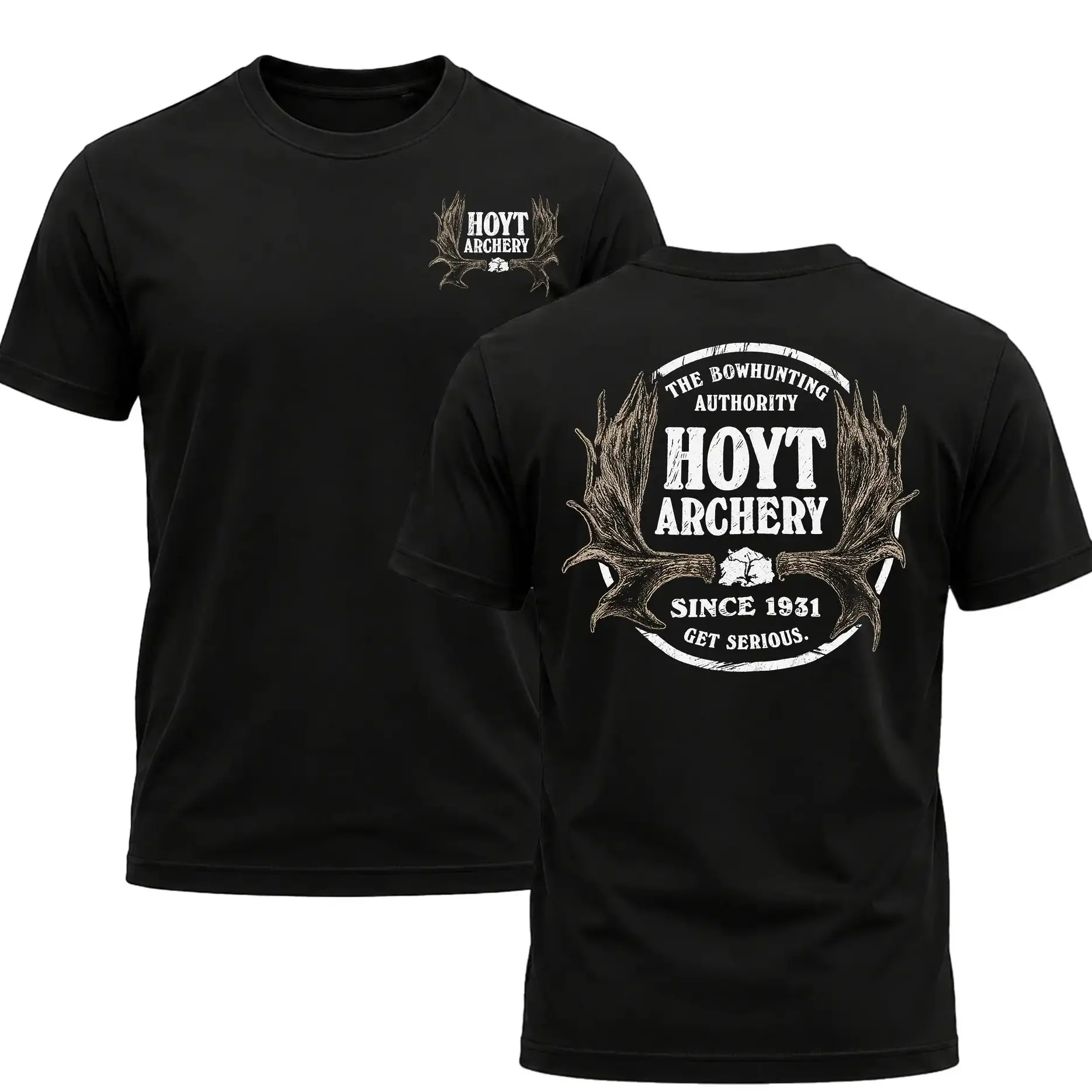 Hoyt Archery Outdoor "Women's Yukon" Smokey Bear Men's Shirt, Hunting T-shirt, Crew Bowhunting Shirt, Deer Skull Archery Tee, Archery Tactical Gear, Unisex Short Sleeve Casual 100%, Outdoor Gift For Men, Made In USA.
