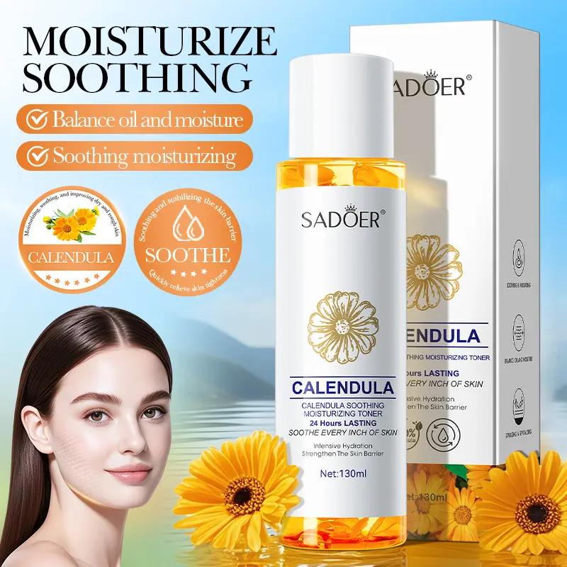 130ml Calendula Soothing Toner, Moisturizing Refreshing Daily Facial Care