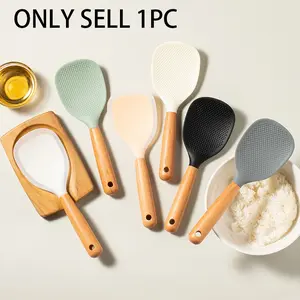 Food-Grade Silicone Rice Spoon, Non-Stick Heat Resistant Easy Clean, Essential Kitchen Utensil for Home & Restaurant Use, Silicone Cooking Spoon