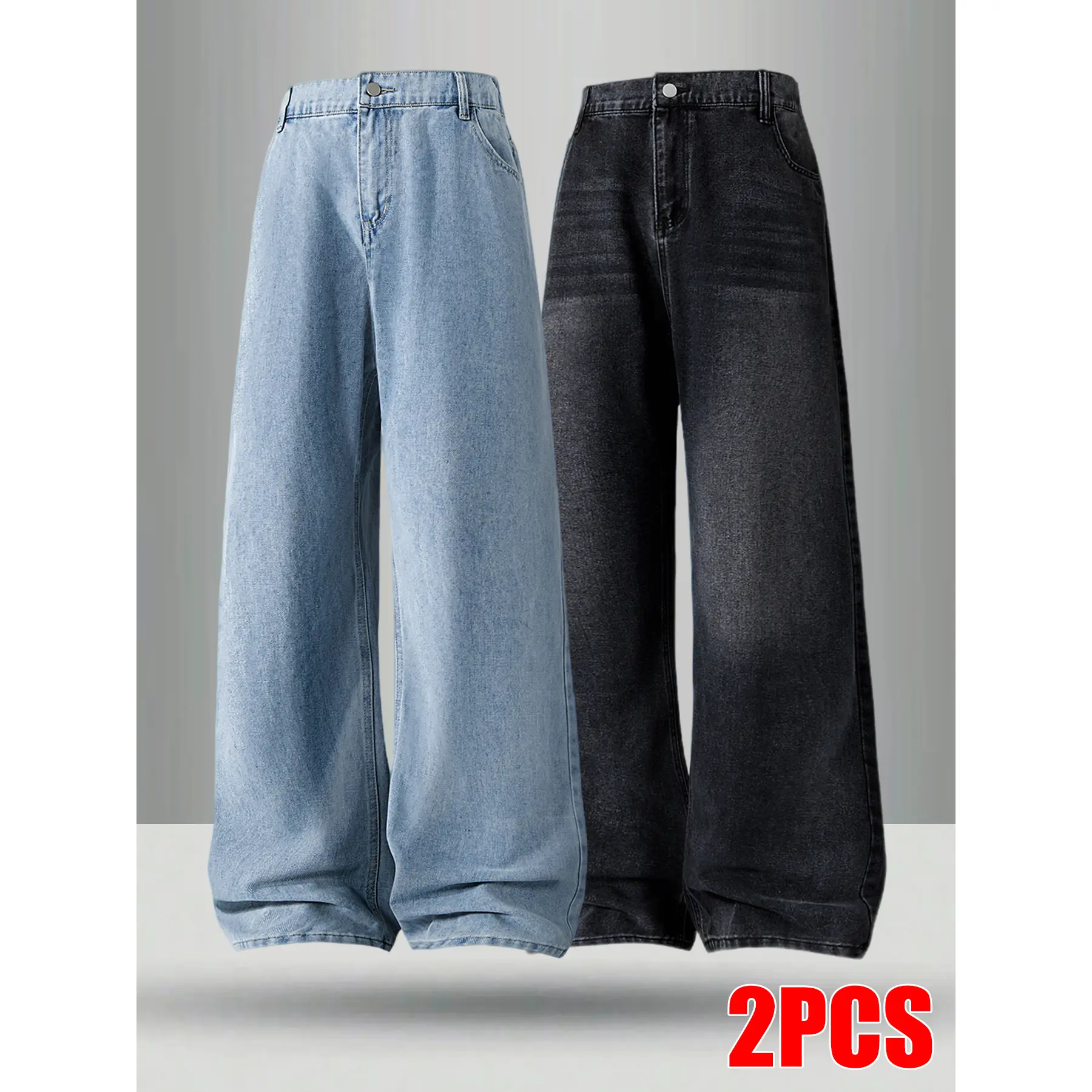 2-PCS  - Light Blue + Black & Gray