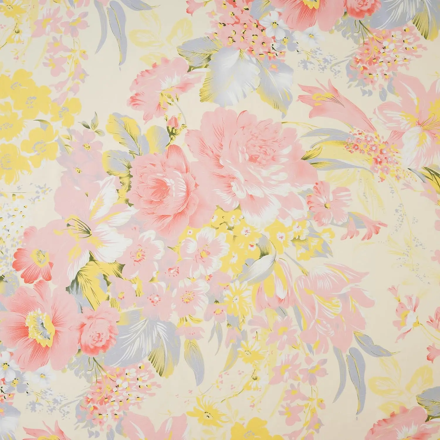100% Pure Mulberry Silk Charmuse Floral Fabric 45 Wide for Bedding Dress by the Yard or by Half Yard (Sold by Half a Yard, 10)