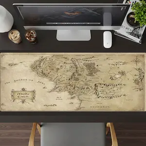 MIddle Earth Desk Pad, 4mm thick High Quality stitched edging office gaming desk setup large custom mousepad