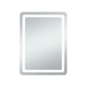 360 Stand Genesis Soft Edge LED Light Mirror, Model MRE33040, 30x40 in, Glossy White, Hanging Metal Bathroom Home Decor