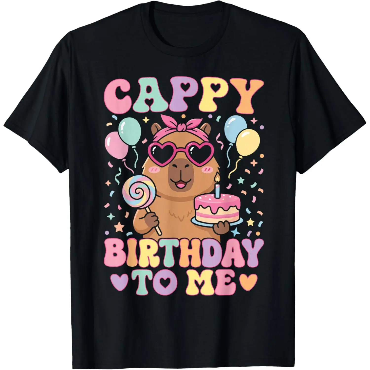 Funny Capybara Birthday to Me Cute Girls Birthday Capybara T-Shirt