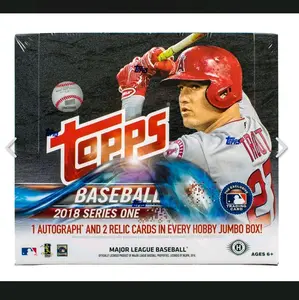 2018 Topps Series One Baseball Hobby Jumbo Box with 1 Autograph & 2 Relic Cards Major League Baseball Officially Licensed