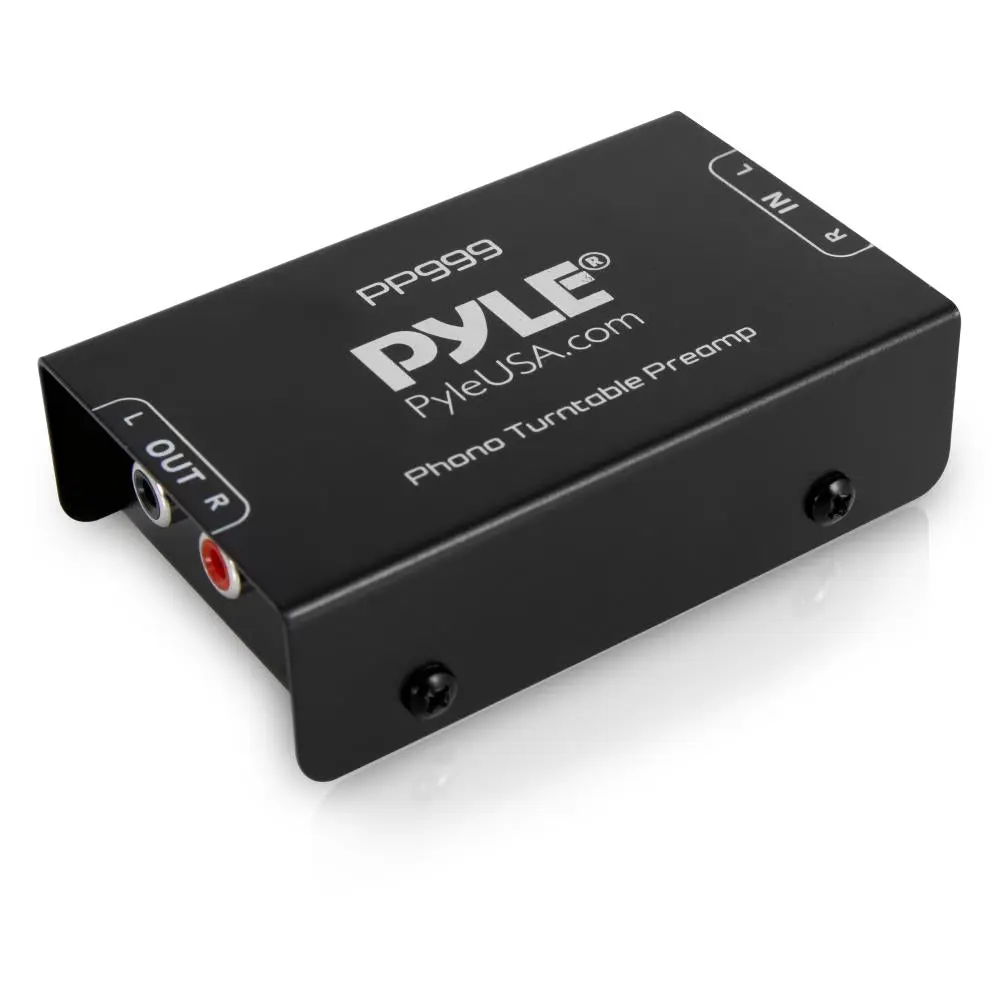 Mini Phono Turntable Preamp Receiver - Low Noise Line-Level Electronic Signal Amplifier, RCA Wired Input/Output, Engineered Metal Alloy Housing, 120V Power Adapter, 8.8 oz Compact Audio Stereo for Recording, Studio Equipment