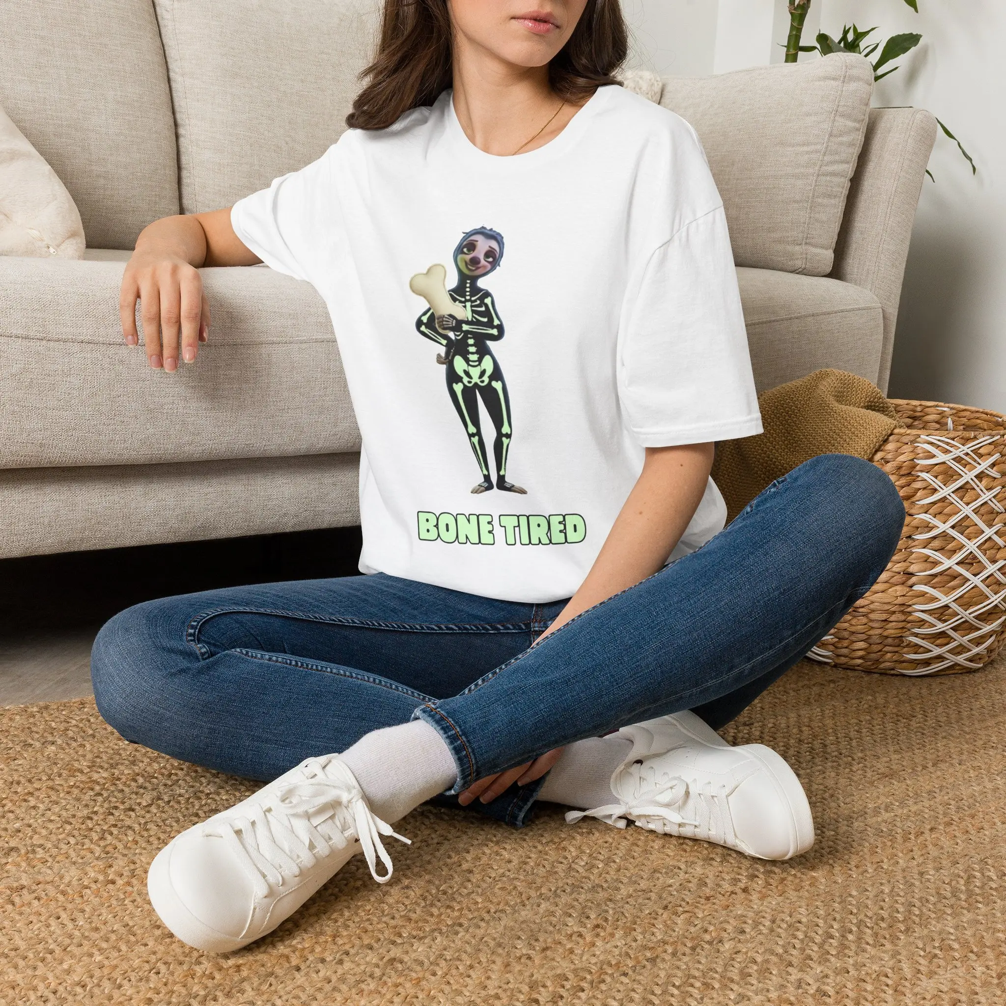 Bone Tired Sloth Halloween T-Shirt
