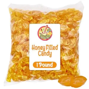 Honey Filled Hard Candy - Individually Wrapped Honey Hard Candy - 1 Pound Bulk Bag (Approx. 90 Pieces) - Soft Honey Center