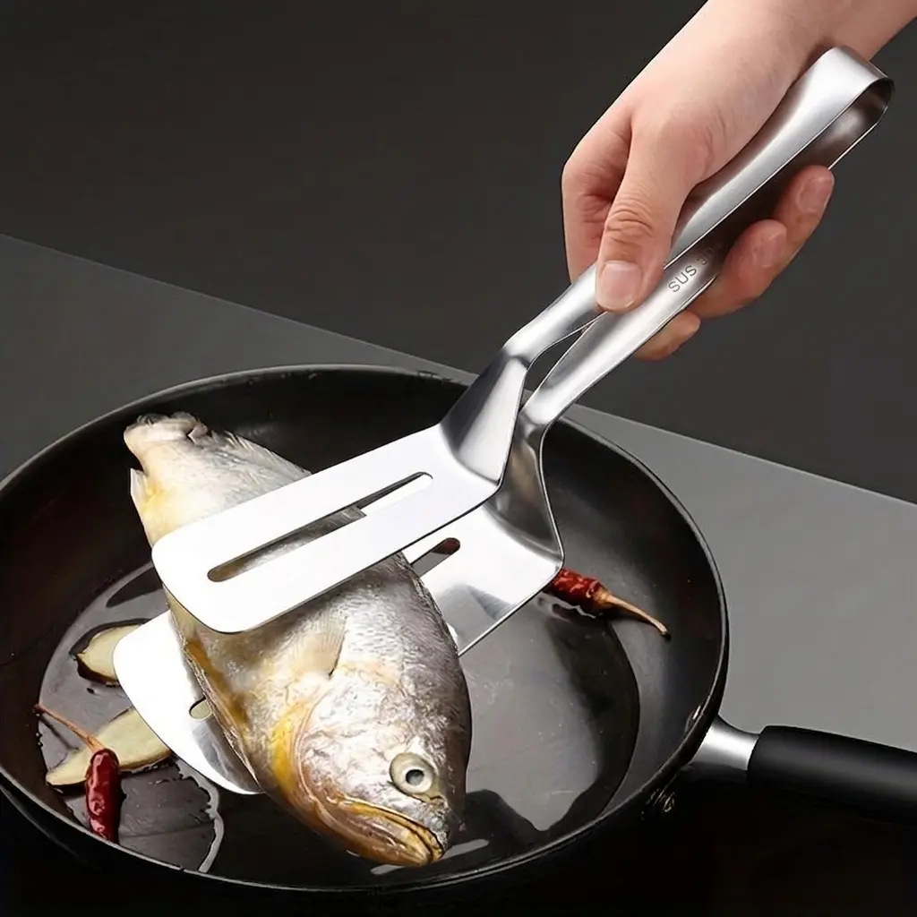 Multifunctional Stainless Steel Serving Tongs for Buffet Fish Frying Bread Steak Salad and Dessert - Kitchen Tools for Effortless Food Prep and Presentation