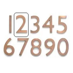 Architectural Mailboxes  Solid Cast Brass 4 inch Floating House Number Antique Copper "2", Decor, Signs, Wall, Hand