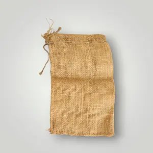 Boutique Adventures Natural Jute Fiber Burlap Bag with Reinforced Base - Holds up to 10 lbs, Thick & Durable, 7" X 9", Brown - Organiser