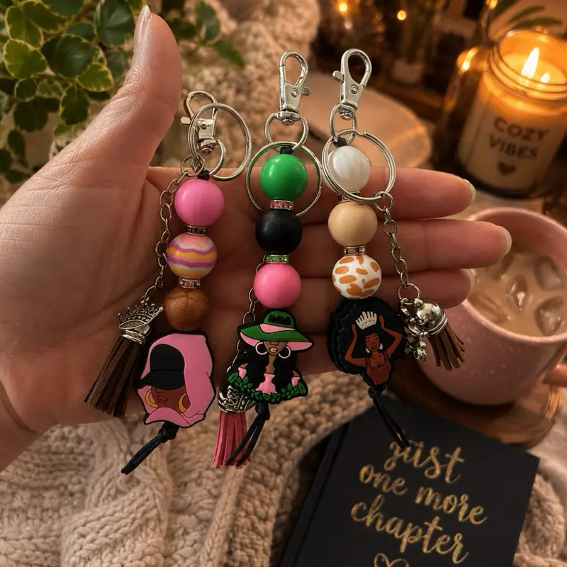 Melanin Queen keychain charms