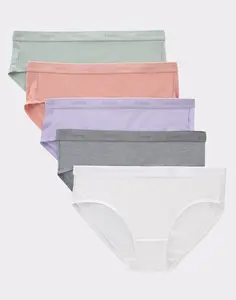 Hanes Originals Girls' Supersoft Hipster Underwear 5-pack Multi Pack Comfortable Fit Soft Stretch Fabric Breathable Gosshp