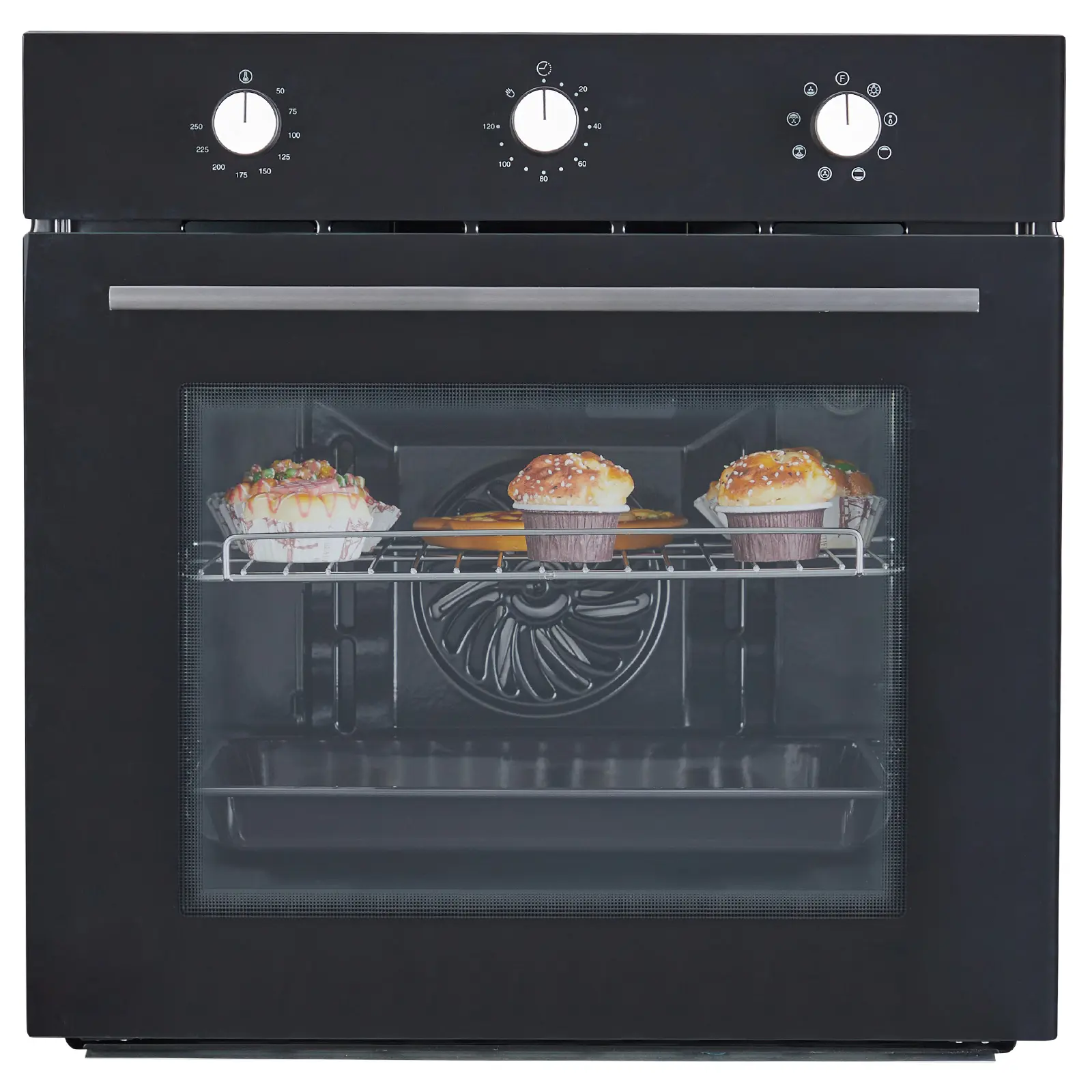 Advanced Air Fry & Steam – 24" Built-In Electric Single Wall Oven, 2.5 Cu.Ft Large Capacity, 8 Cooking Modes, Convection System, Triple-Layer Glass, Mechanical Knobs, 3000W 240V, Easy Clean